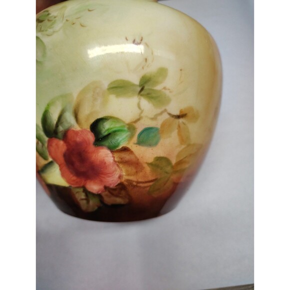 Antique Willets Belleek Hand Painted Floral Vase Morning Glory  Art Nouveau Glam - Picture 7 of 14